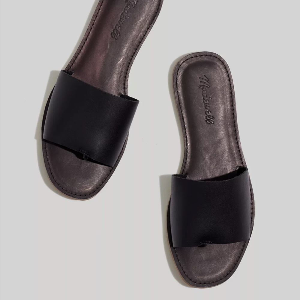 Madewell Black Boardwalk Slides